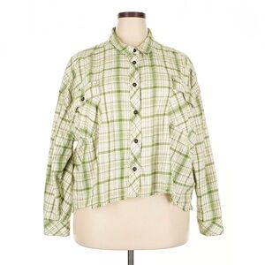 BP Green/Pink/Yellow/White Plaid Button-Up Shirt